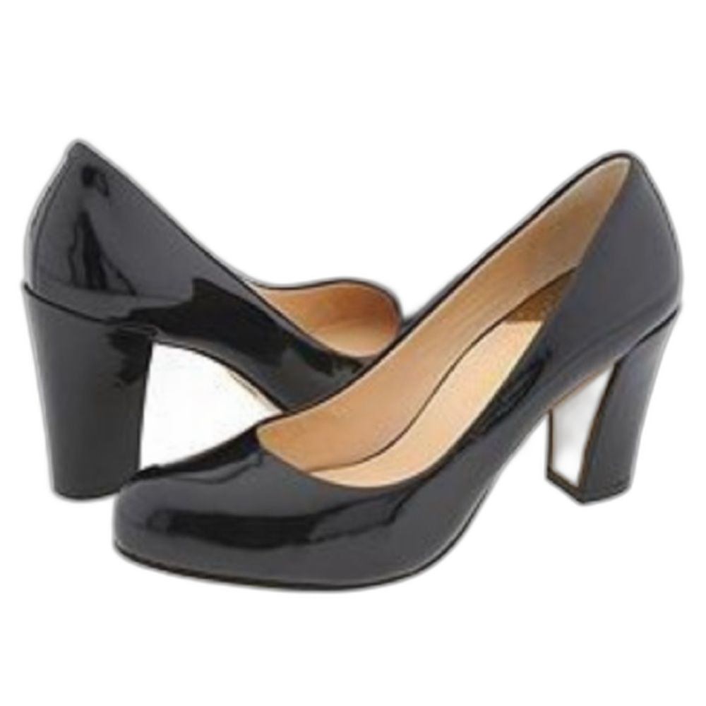 Cole Haan Nike Air Black Patent Leather Block Heel High Heel Pumps Size 9B